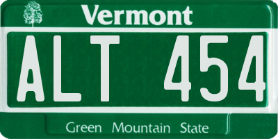 VT license plate ALT454