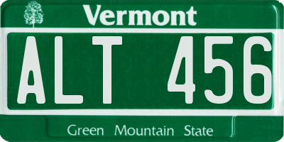 VT license plate ALT456