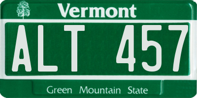 VT license plate ALT457