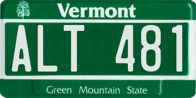 VT license plate ALT481