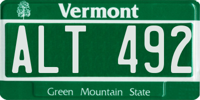 VT license plate ALT492