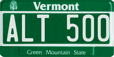 VT license plate ALT500
