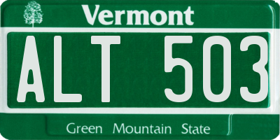 VT license plate ALT503
