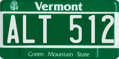 VT license plate ALT512