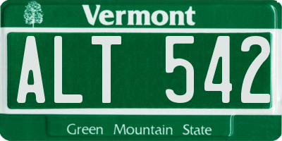 VT license plate ALT542