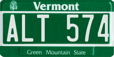 VT license plate ALT574