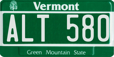 VT license plate ALT580