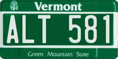 VT license plate ALT581
