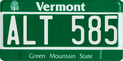 VT license plate ALT585