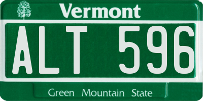 VT license plate ALT596