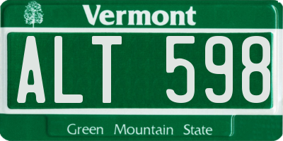 VT license plate ALT598