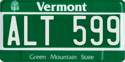 VT license plate ALT599