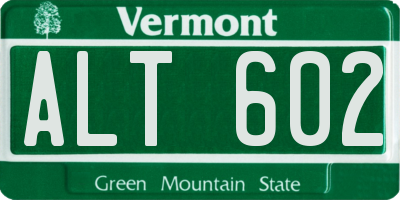 VT license plate ALT602