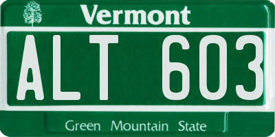 VT license plate ALT603