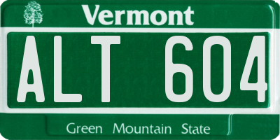 VT license plate ALT604