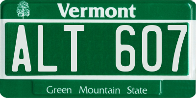 VT license plate ALT607
