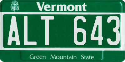 VT license plate ALT643
