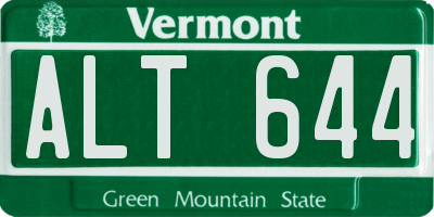 VT license plate ALT644