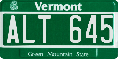 VT license plate ALT645