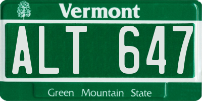 VT license plate ALT647