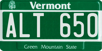 VT license plate ALT650