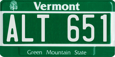 VT license plate ALT651