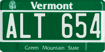 VT license plate ALT654