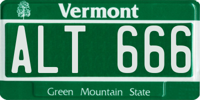 VT license plate ALT666