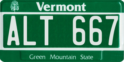 VT license plate ALT667