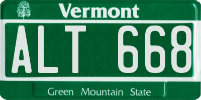 VT license plate ALT668