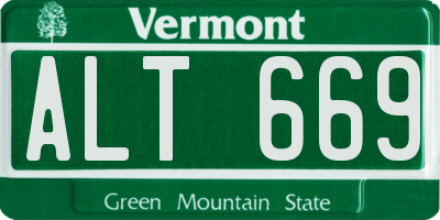 VT license plate ALT669