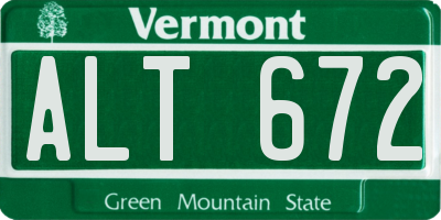 VT license plate ALT672