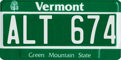 VT license plate ALT674