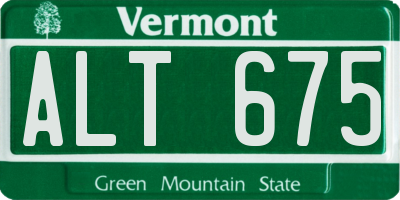 VT license plate ALT675