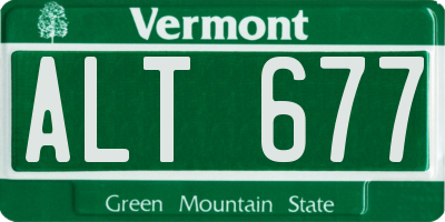 VT license plate ALT677
