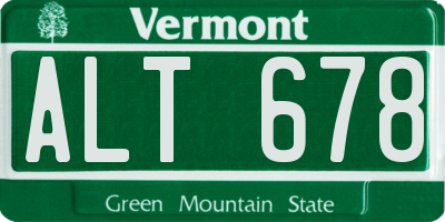 VT license plate ALT678