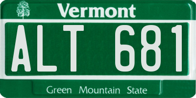 VT license plate ALT681