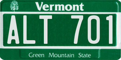VT license plate ALT701