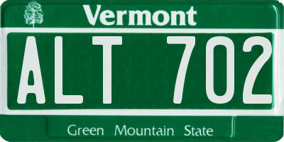 VT license plate ALT702