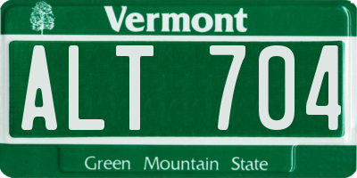 VT license plate ALT704