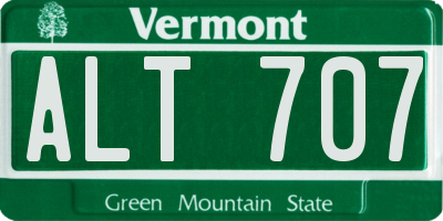 VT license plate ALT707