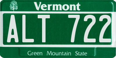 VT license plate ALT722