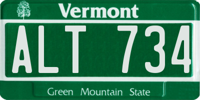 VT license plate ALT734
