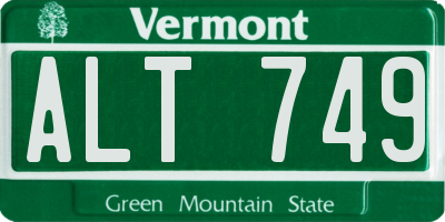 VT license plate ALT749
