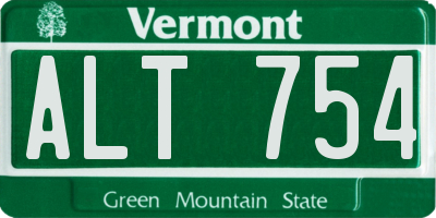 VT license plate ALT754