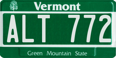 VT license plate ALT772