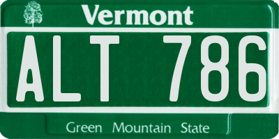 VT license plate ALT786