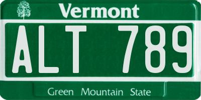 VT license plate ALT789