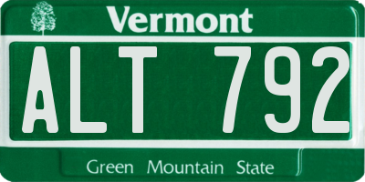 VT license plate ALT792