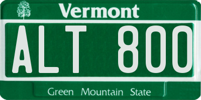 VT license plate ALT800